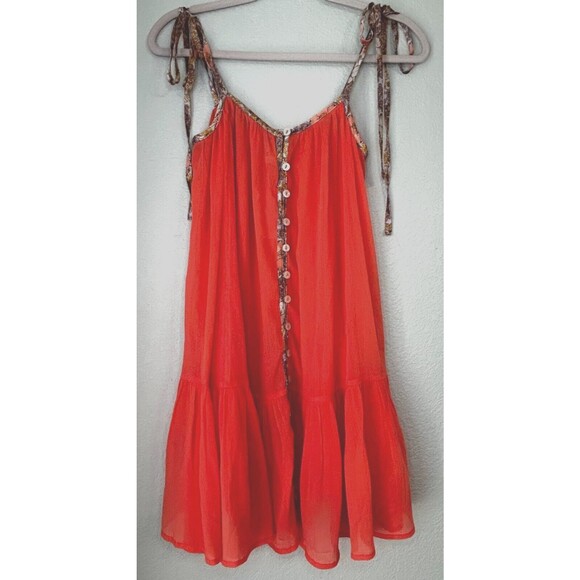 NWOT Free People Intimately Bali Sweet Nothing Mini Slip Dress Top Coral SMALL - Picture 6 of 12